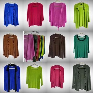 Cardigans and Tops 11 piece bundle of Slinky Brand Jackets and Blouses